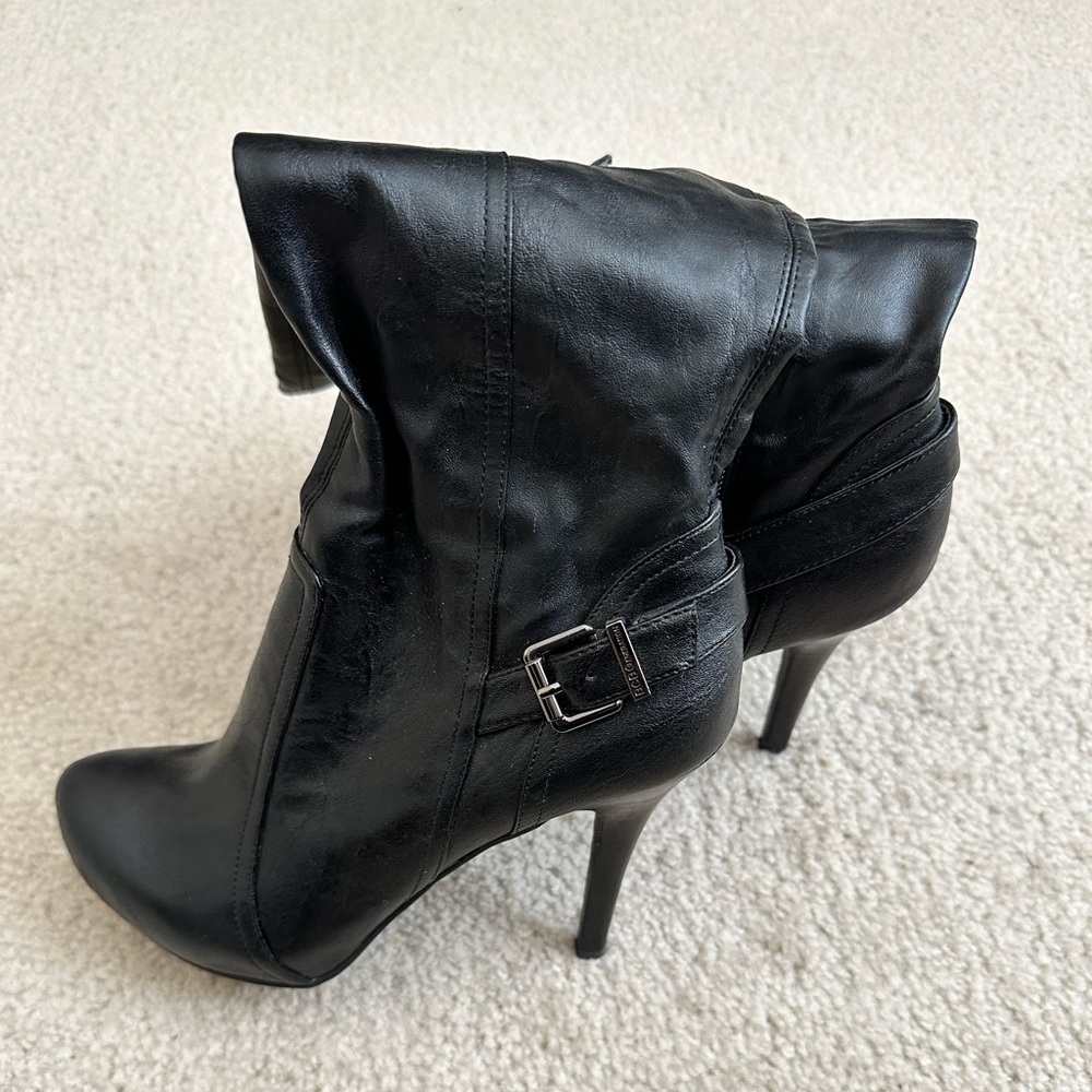 Black high heel boots